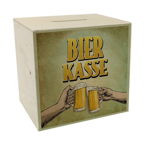 Bierkasse spardose aus - bierkasse, holz