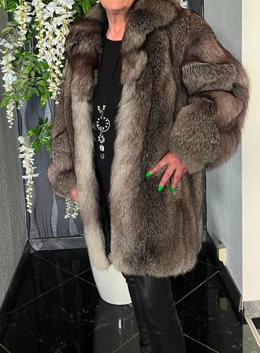 Vintage silberfuchs pelzjacke - silberfuchs,