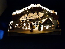 Kleiner Weihnachtsbogen aus Holz mit LED-Beleuchtung Incl. Batterien siehe Fotos