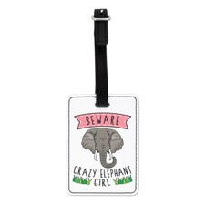 Beware Verrückte Elefant Mädchen Optischer Kofferanhänger Koffer Tasche Tiere