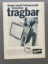 Graetz Peer Tragbarer Fernseher TV 1970 Vintage Ad Werbung Reklame