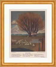 Auf der Weide Jugendstil von Paul Wolff Zamzow Berlin Schafe Jugend 1286 Gerahmt