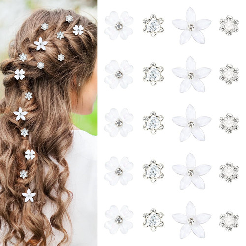 Mini haarspangen blumen - mini-haarspangen, strass