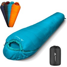 Schlafsack -10°C~15°C 4 Jahreszeiten, Mumienschlafsack Winter für Erwachsene ...