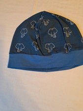 Mütze unisex, Kopfumfang 58 cm, blau Elefanten, gefüttert, Handarbeit, eigene He