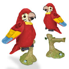 Kinderspielzeug Plüschtier Stofftier Singender Sprechender Tanzender Papagei rot