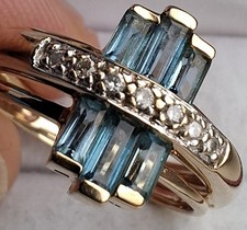 Gold Art Deco Topas & Diamant