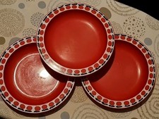 70er Vintage Kinderteller Apfel Pop Art Camping Plastik Retro