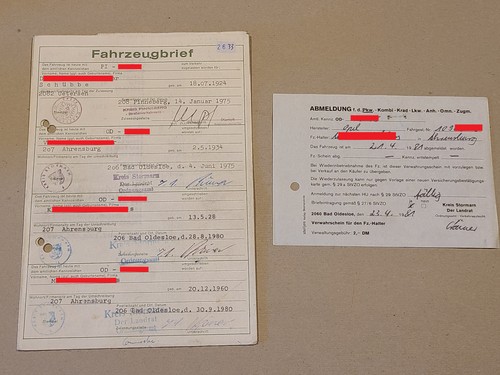 Fahrzeugbrief kfz brief 1975 - kfz,