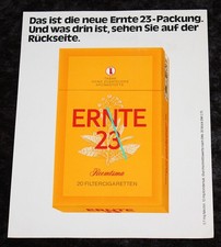 Ernte 23 ,älteres Zigaretten Werbeblatt ,Vorder - und Rückseitig bedruckt
