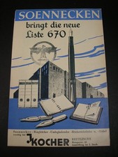 SOENNECKEN KATALOG* LISTE 670*SCHREIBGERÄTE*SCHREIBWAREN*WERBUNG*REUTLINGEN*