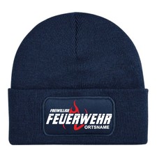 Feuerwehr beanie mit ortsname - feuerwehr,
