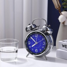 Retro Analog Wecker, Doppelglockenwecker mit Ohne Ticken Glockenwecker DE