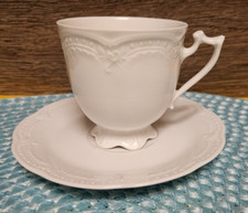 Hutschenreuther Viktoria weiß Kaffeetasse 2-tlg Gedeck Kaffeegedeck