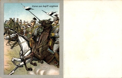Litho german ulans - ulans, going