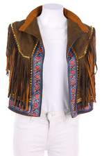 ark & co. Weste Kunstleder Fransen Nieten M Braun