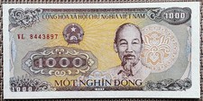 1000 Dong Banknote Geldschein Vietnam 1988, UNC