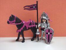 Playmobil RAR Silberner Ritter Turnierritter Figur Waffen Pferd aus 4434