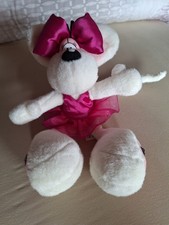 Diddlina Stofffigur ca. 20 cm Plüsch Maus blaues Kleid & pinke Schleife