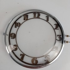 Altes Zifferblatt  Zahlen Glas und Lünette  (4) Chrom  Zahlenring versilbert