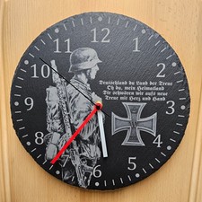 Soldaten Wanduhr aus Schiefer