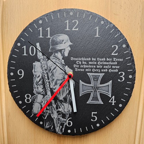 Soldaten wanduhr aus schiefer - soldaten,