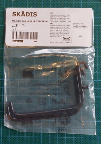 Ikea skadis schwarz paar - paar, haken