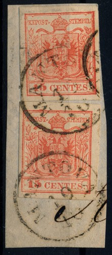 Lombardei venetien 1850 15kr - lombardei-venetien, 2*15kr