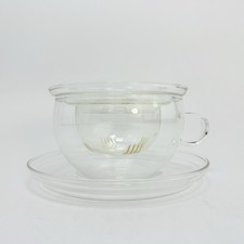 Jenaer Glas Jumbo Teetasse XXL Tasse mit Sieb Deckel UT Wagenfeld Bauhaus