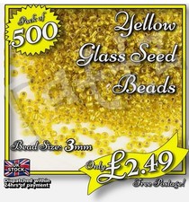 Gelbe kleine Glasperlen 3 mm -