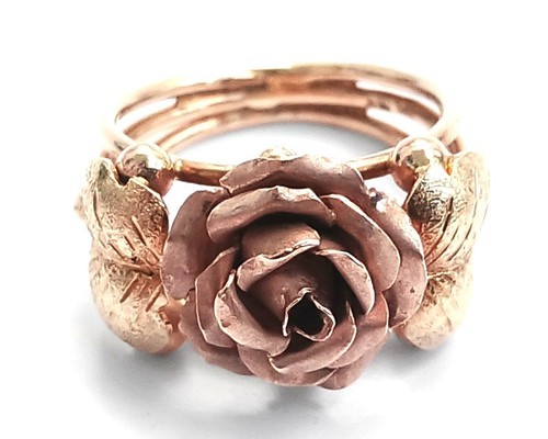 Rose blüten ring aus 585 - aus,