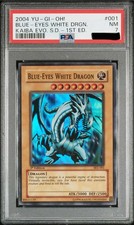BLUE EYES WHITE DRAGON YUGIOH  KAIBA EVOLUTION STARTER DECK 1 2004 ENGLISH PSA 7
