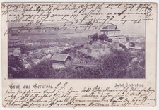 Ak  Gruß aus  GERNRODE     Hotel  " STUBENBERG "    1901