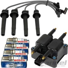 ZÜNDSPULE + KABELSATZ + BOSCH ZÜNDKERZEN passend für MINI Cooper One R50 R52 R53