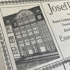 Werbung JOSEF POLLERBERG - Kunst-Lichtpause-Anstalt, Essen-Ruhr, 1912, Rechnung
