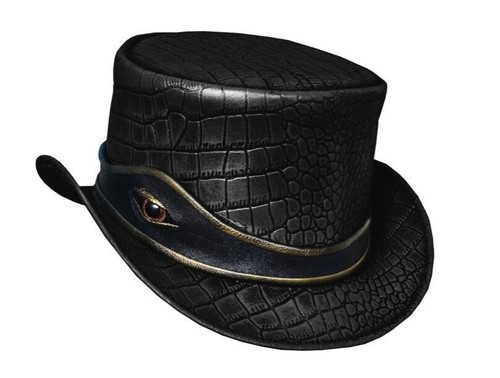 Steampunk leder zylinderhut - leder,