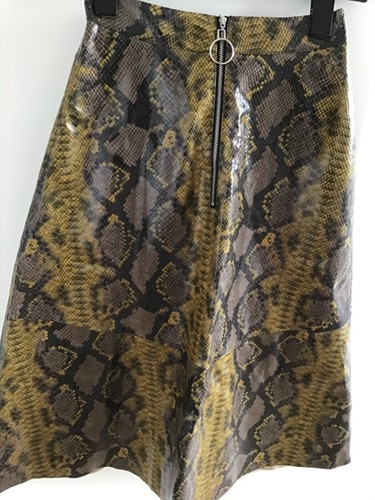 Midi rock fake leder - fake, zara