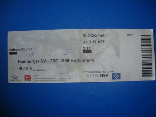 Ticket hsv hamburger sv - 13/14,