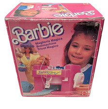 Vintage Barbie Set Mattel Knitting Machine Strickmaschine Barbie 80s in OVP Top
