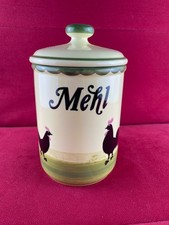 Zeller Keramik - Hahn und Henne - Runde Vorratsdose "Mehl" mit Deckel