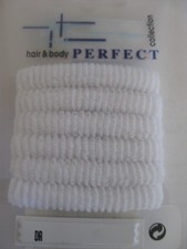 6 St hochwertige Haargummi Frottee Zopfgummi Haarband Zopfband weiß TOP Qualität