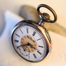 Antique Remontoir Cylindre 10 Rubis 800er Silber-Taschenuhr (ca. 1895–1905)