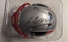 NFL Mini Helm New England Patriots Speed mit Unterschrift von Sebastian Vollmer