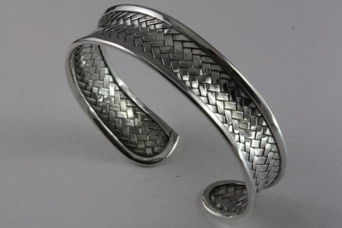 Silber armreif geflochten - silber,