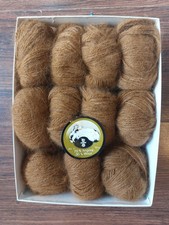 220g / 11x 70% Angora Schewe Wolle kastanienbraun Fb. 5606 selten