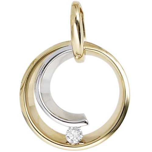 Anhänger rund 585 gold - anhänger, mit