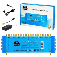 Digital SAT Multiswitch Multischalter Sat Verteiler 17/8 FullHD HDTV 3D 4K HD+