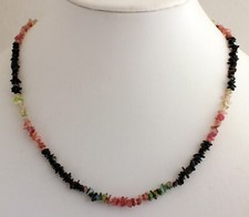 Turmalin Kette Splitterkette Halskette Schmuck Mehrfarbig Collier 43-45 cm lang