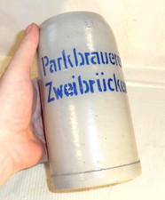 BIERKRUG antik Brauerei PARKBRAUEREI ZWEIBRÜCKEN Steinkrug geritzt 1L 1910 MV