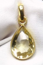 💛 Edler Anhänger aus 925/- Silber vergoldet mit sehr hellem Citrin facettiert💛